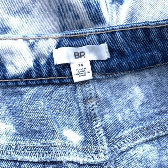 BP High Rise Distressed Bleached Tie Dye Cut Off Jean Denim Summer Shorts 34 - Picture 5 of 6